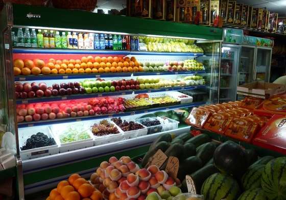 Corpeland/Pansonic 압축기 Multideck 슈퍼마켓에서 사용되는 고객에게 열려있는 냉각장치 음식 손수레