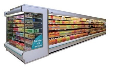 슈퍼마켓 갑판 다 열려있는 냉각장치 세륨 ROHS 수직 커튼 커튼 냉각장치