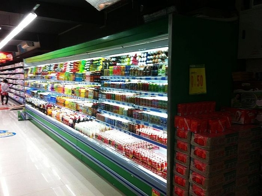 슈퍼마켓 갑판 다 열려있는 냉각장치 세륨 ROHS 수직 커튼 커튼 냉각장치