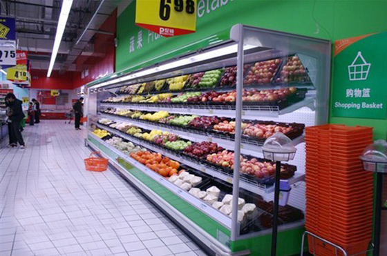 음료 냉각기 2℃ - 10℃범위에서 슈퍼마켓 다 책상 열려있는 냉각장치/